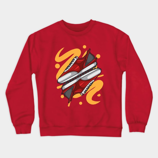 DyBreak Red Retro Sneaker Crewneck Sweatshirt by milatees